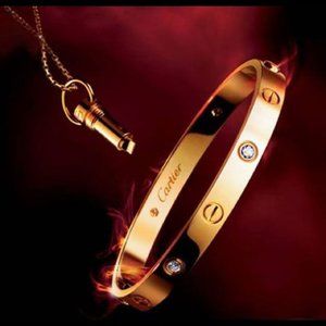 Cartier Love Bracelet Pink Gold with 4 Diamonds